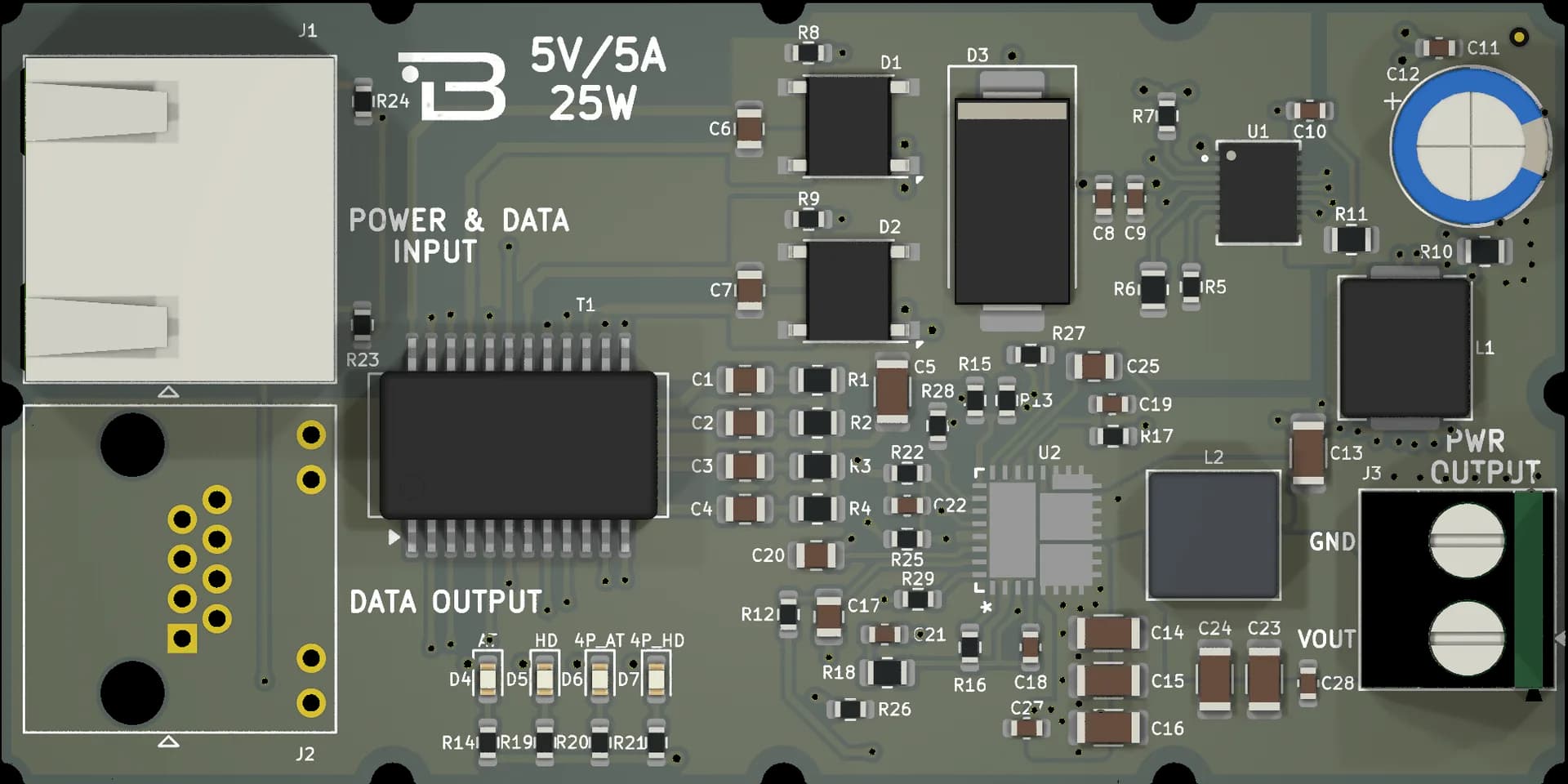 Boardoza PD70210 Ethernet Breakout Board – 1