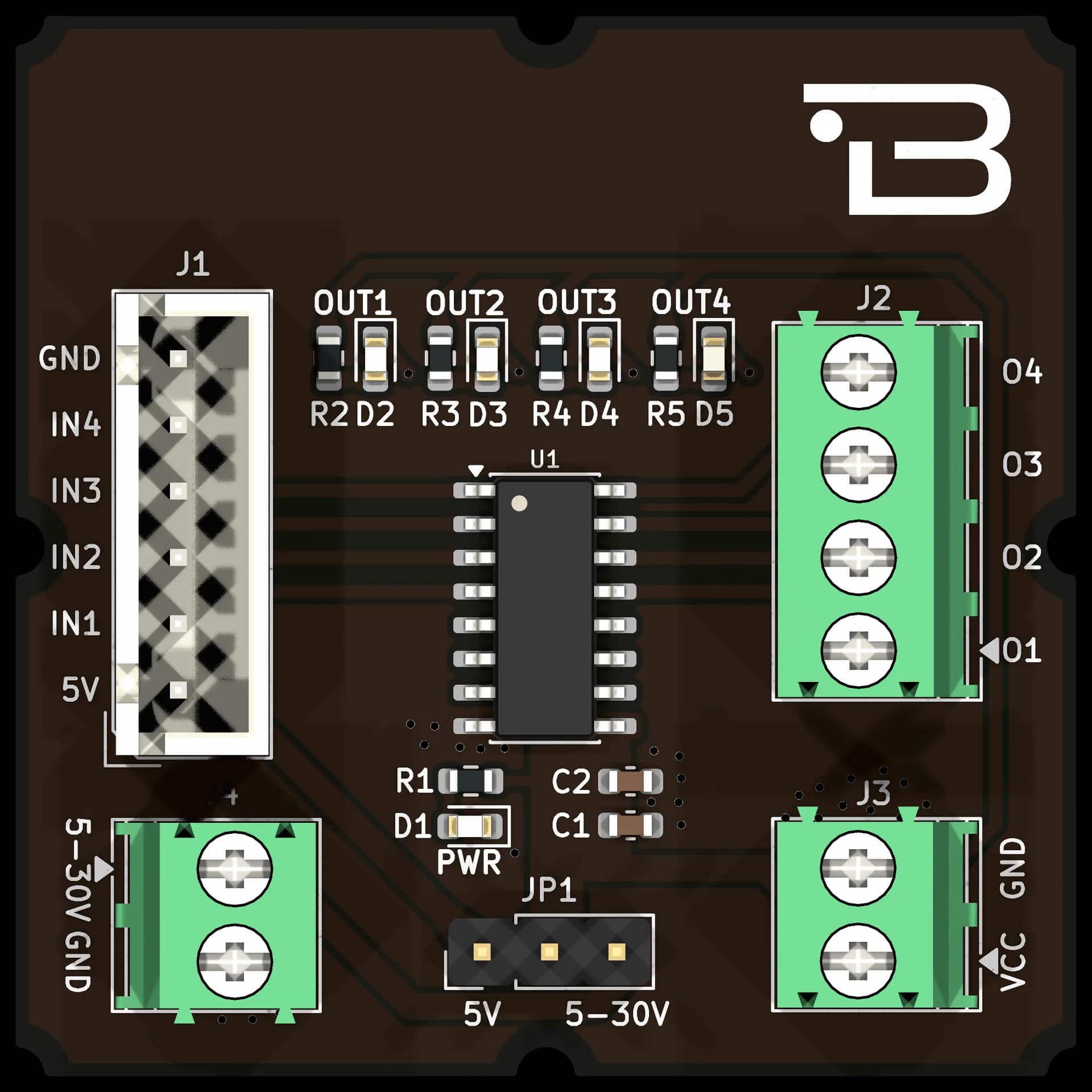 Boardoza ULN2003A Unipolar Stepper Motor Driver Breakout Board – 1