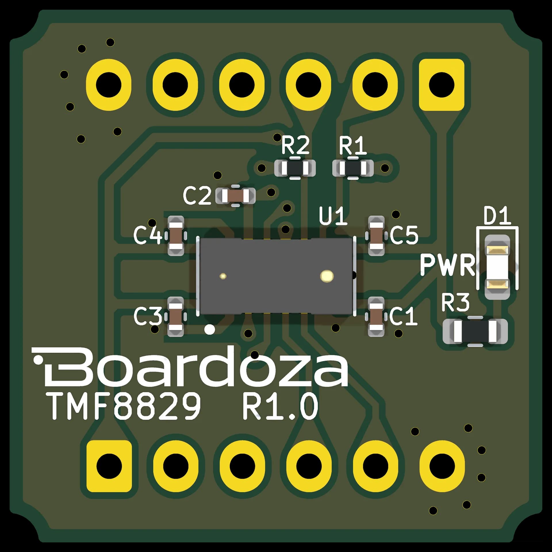 Boardoza TMF8829 Multi-Zone Time-of-Flight Distance Sensor Breakout Board – 1