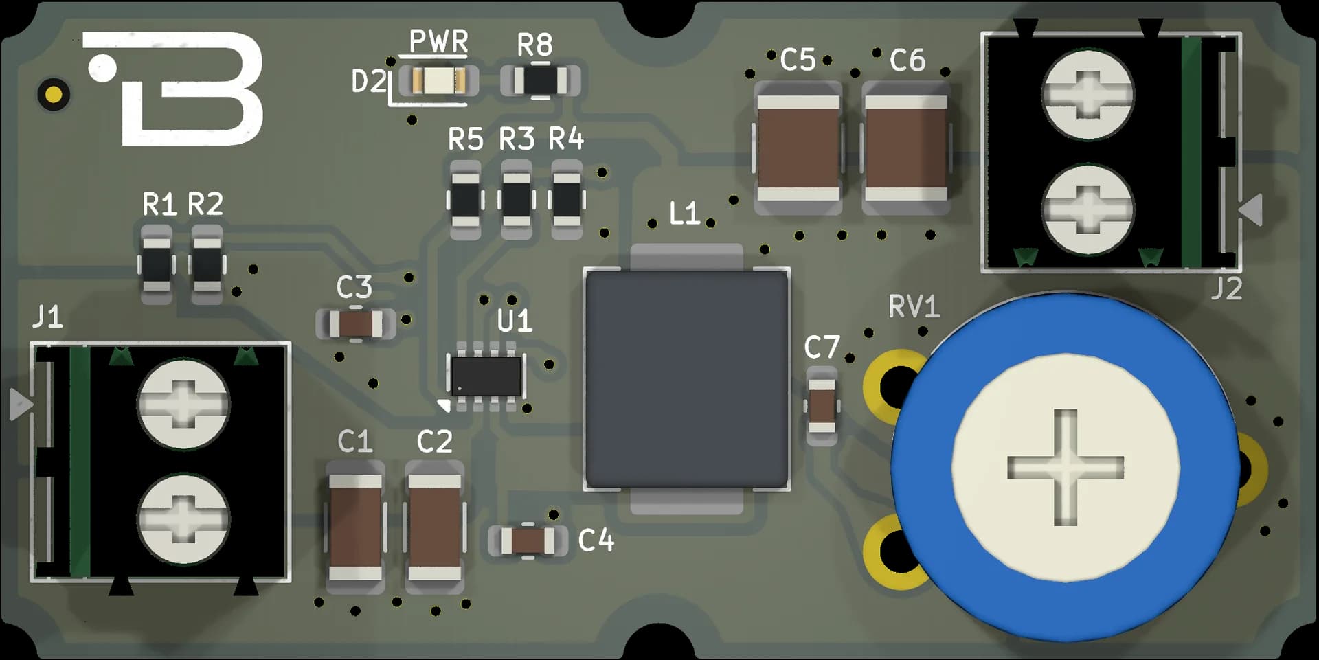 Boardoza MP2338 Adjustable Synchronous Buck Converter Breakout Board – 1
