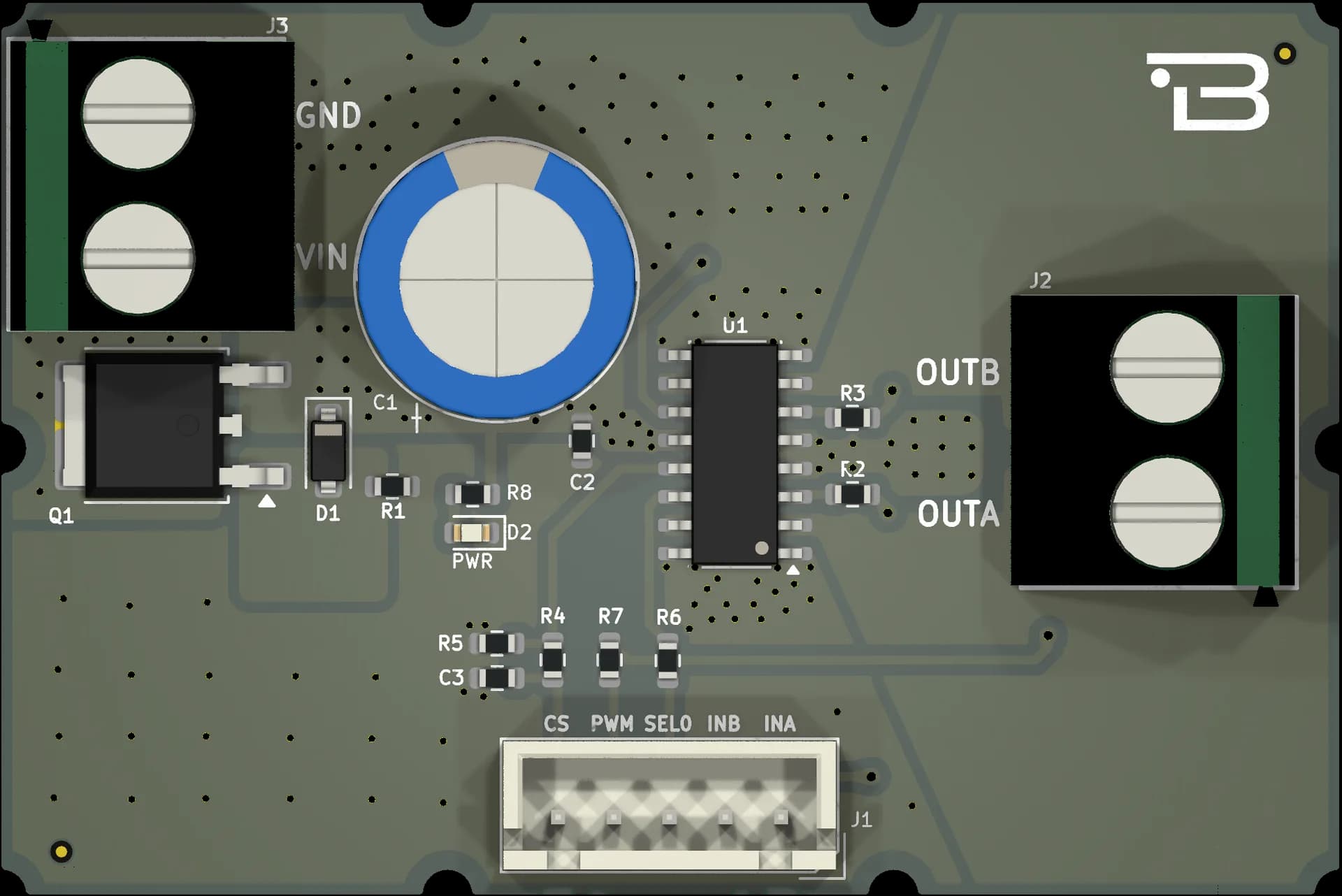 Boardoza VNH7070AS DC Motor Driver Breakout Board – 1