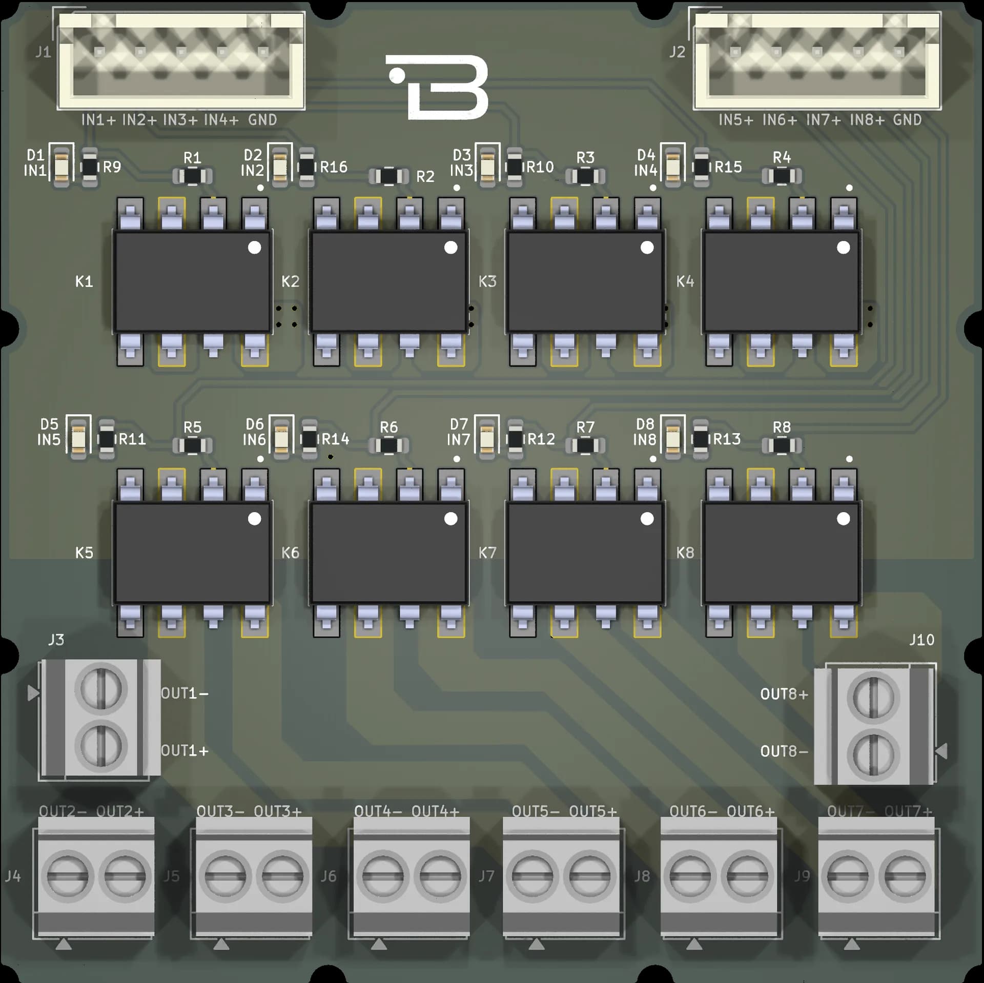 Boardoza AQH3213A 8-Channel Solid-State Relay Breakout Board – 1