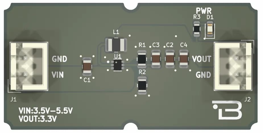Boardoza TPS62A02N 3.3V Synchronous Buck Regulator Breakout Board – 1