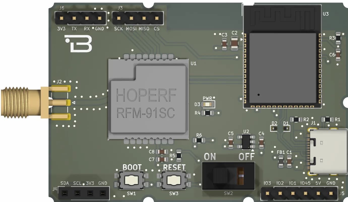 Boardoza RFM90CW ESP32-S3 868 MHz LoRa Gateway Evaluation Board – 1