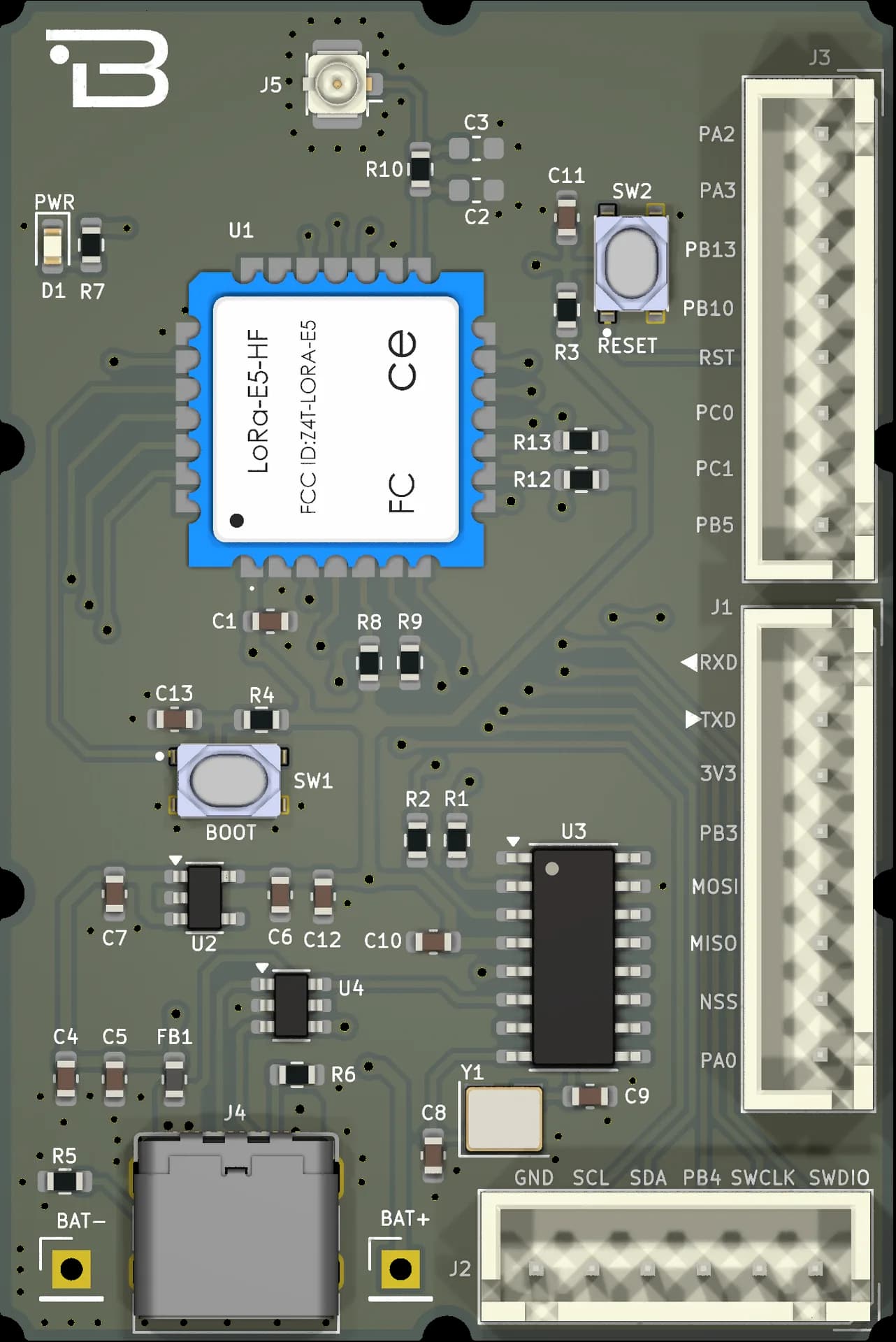 Boardoza LoRa-E5-HF LoRaWAN Development Board – 1