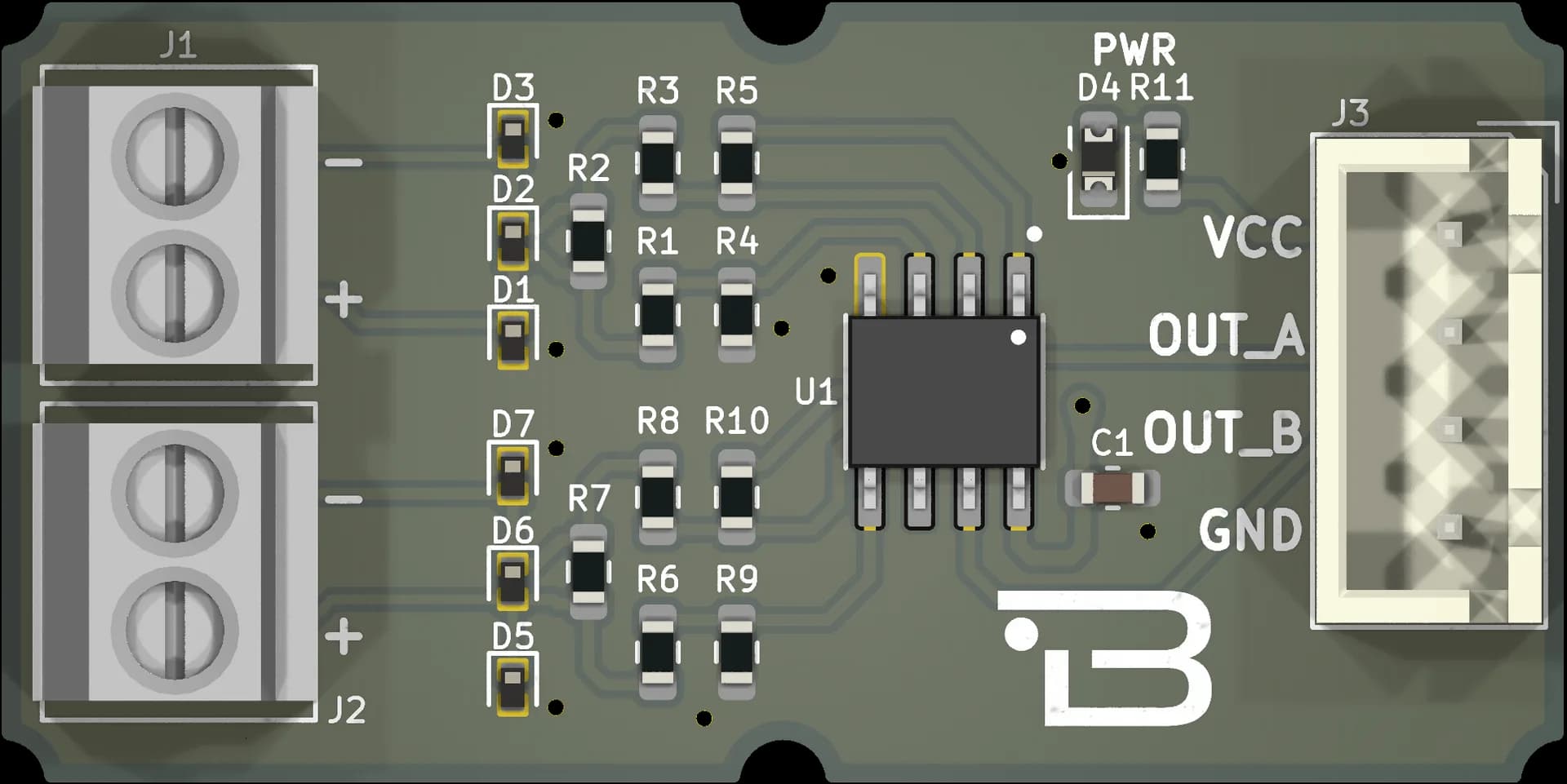 Boardoza LMV358IDR 4–20 mA Current-to-Voltage Converter Breakout Board – 1
