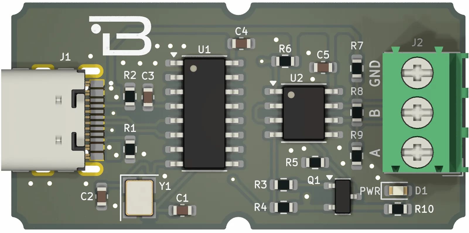 Boardoza CH340G MAX485E USB to RS485 Breakout Board – 1