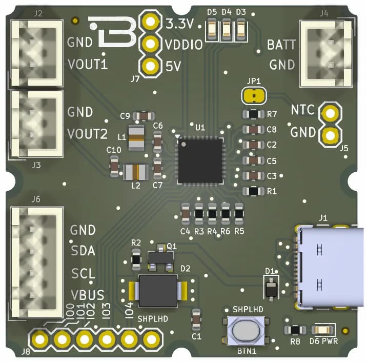 Boardoza nPM1300 Power Management and Battery Charger Breakout Board – 1