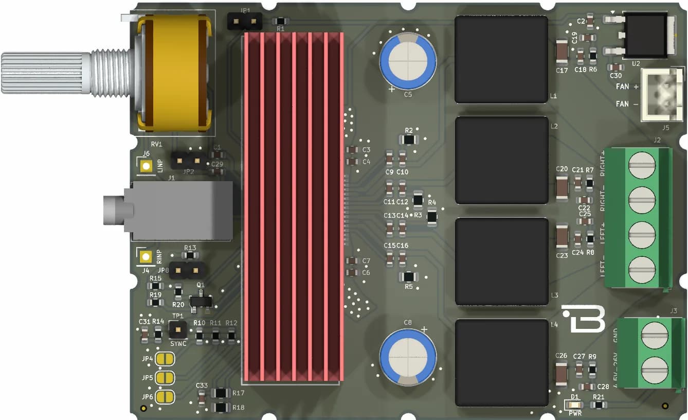 Boardoza TPA3116D2 Class-D Stereo Audio Amplifier Breakout Board – 1
